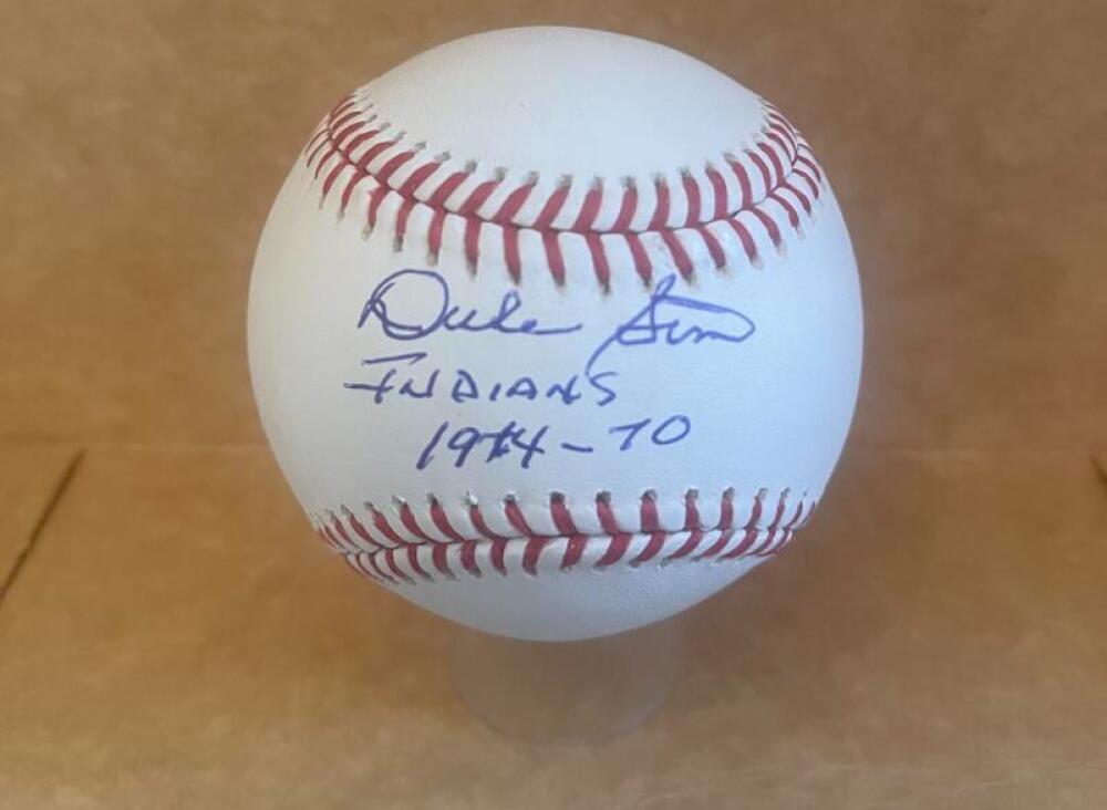 DUKE SIMS INDIANDS 1964-70 SIGNED AUTO M.L. BASEBALL BECKETT AUTH