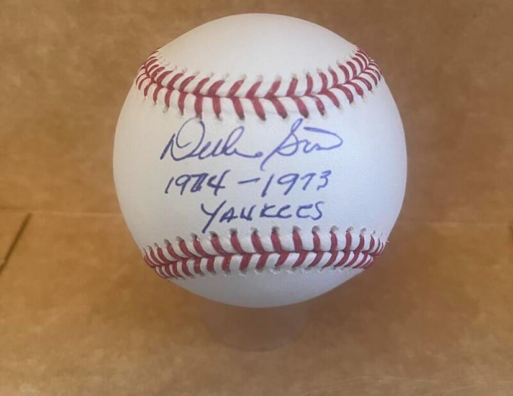 DUKE SIMS YANKEES 1973-74 SIGNED AUTO M.L. BASEBALL BECKETT AUTH