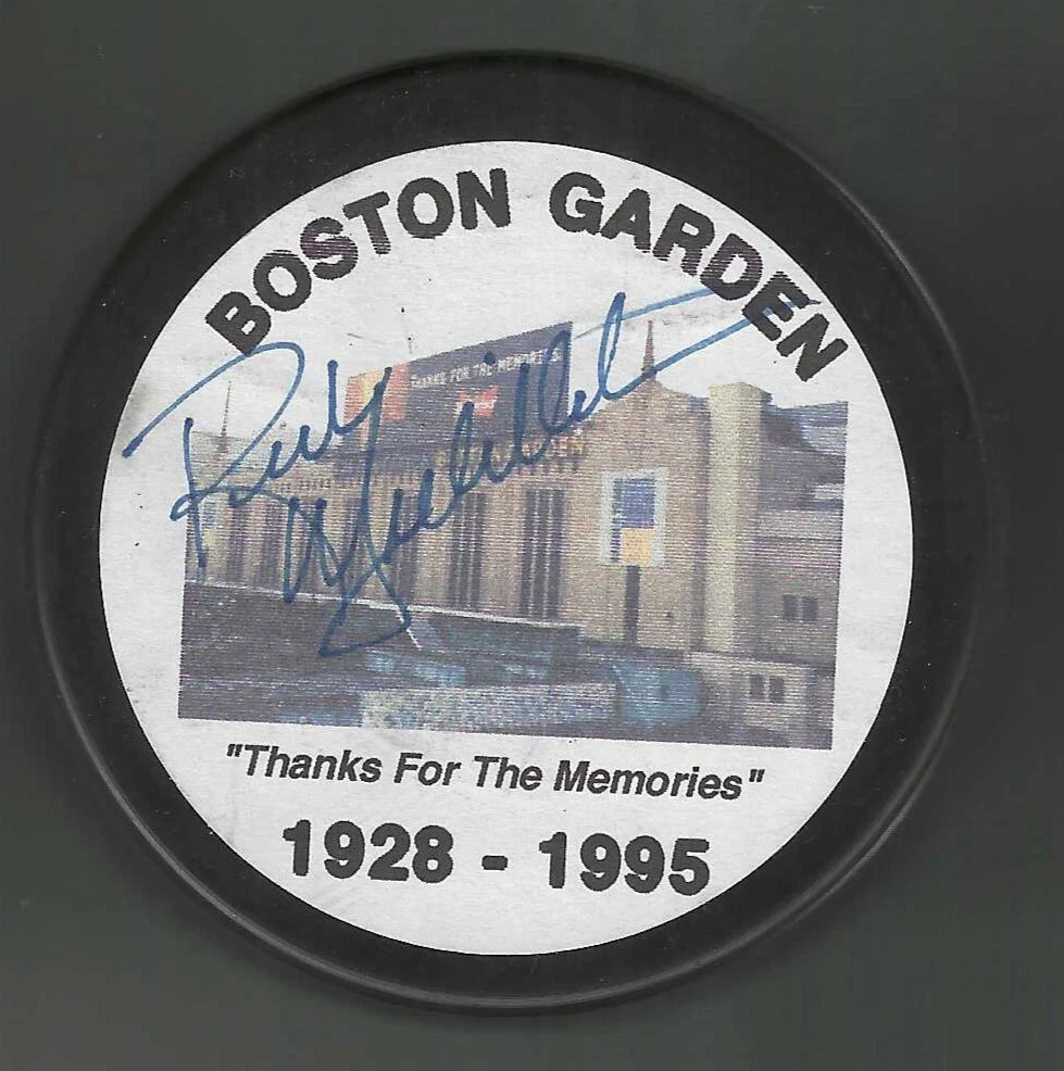 Rick Middleton Signed Boston Bruins Boston Garden Stadium Puck Beckett COA