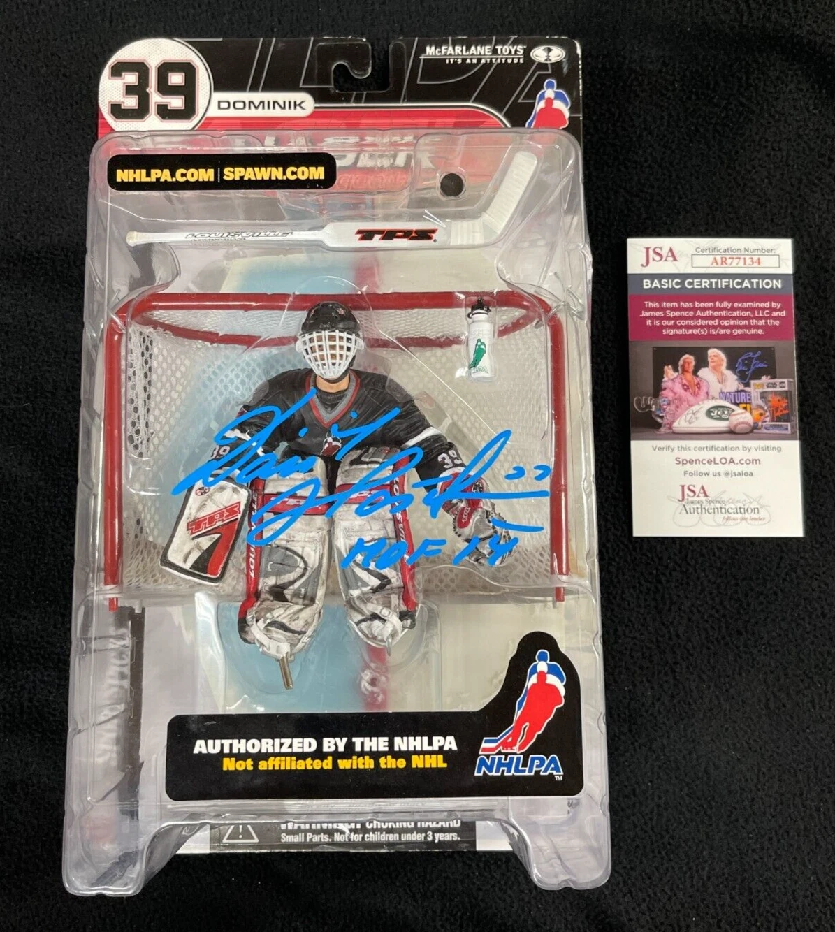 Dominik Hasek Signed & Inscribed HOF Buffalo Sabres McFarlane Figure JSA COA