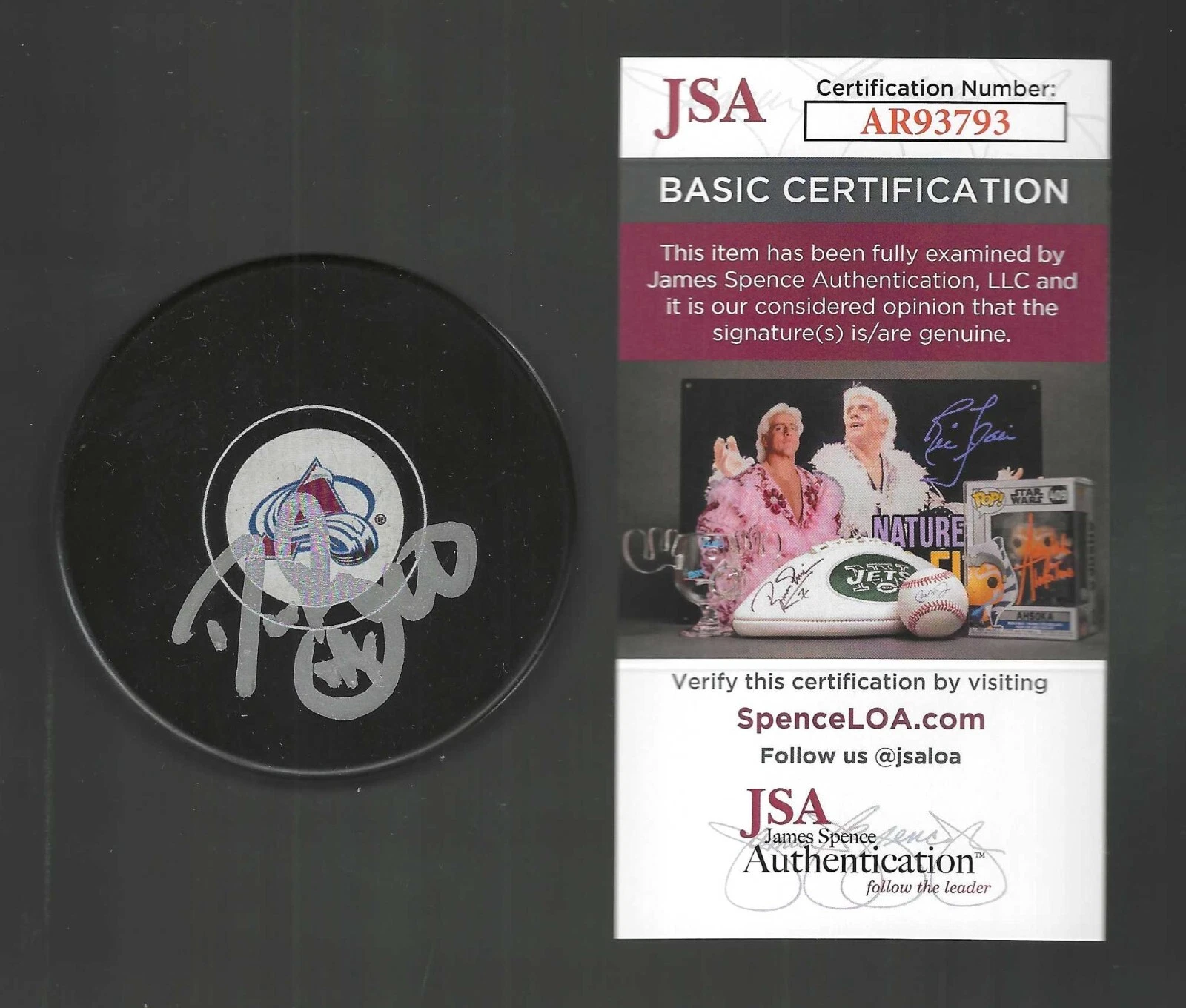 Daniel Briere Signed Colorado Avalanche Puck JSA COA