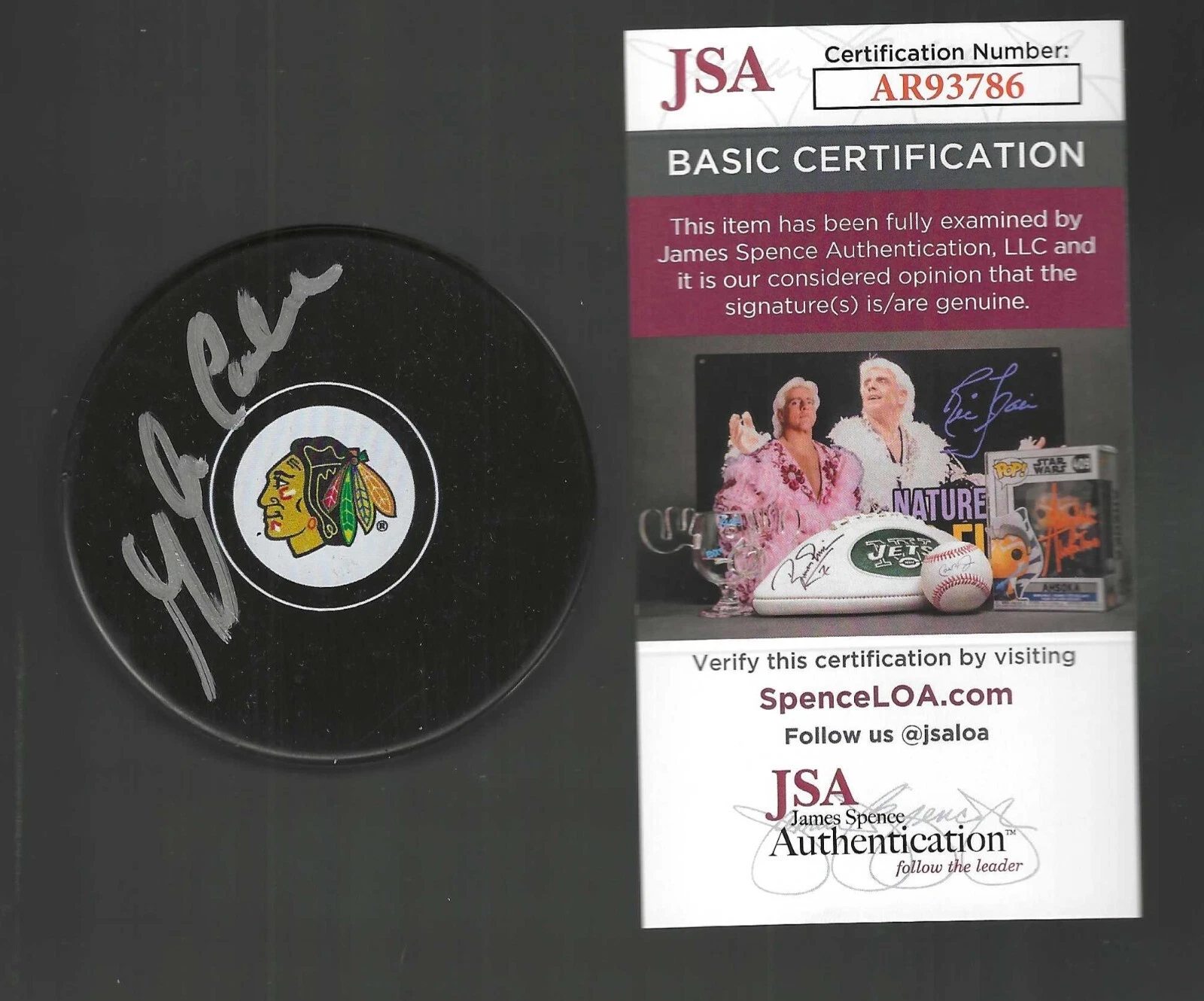 Glen Cochrane Signed Chicago Blackhawks Puck JSA COA