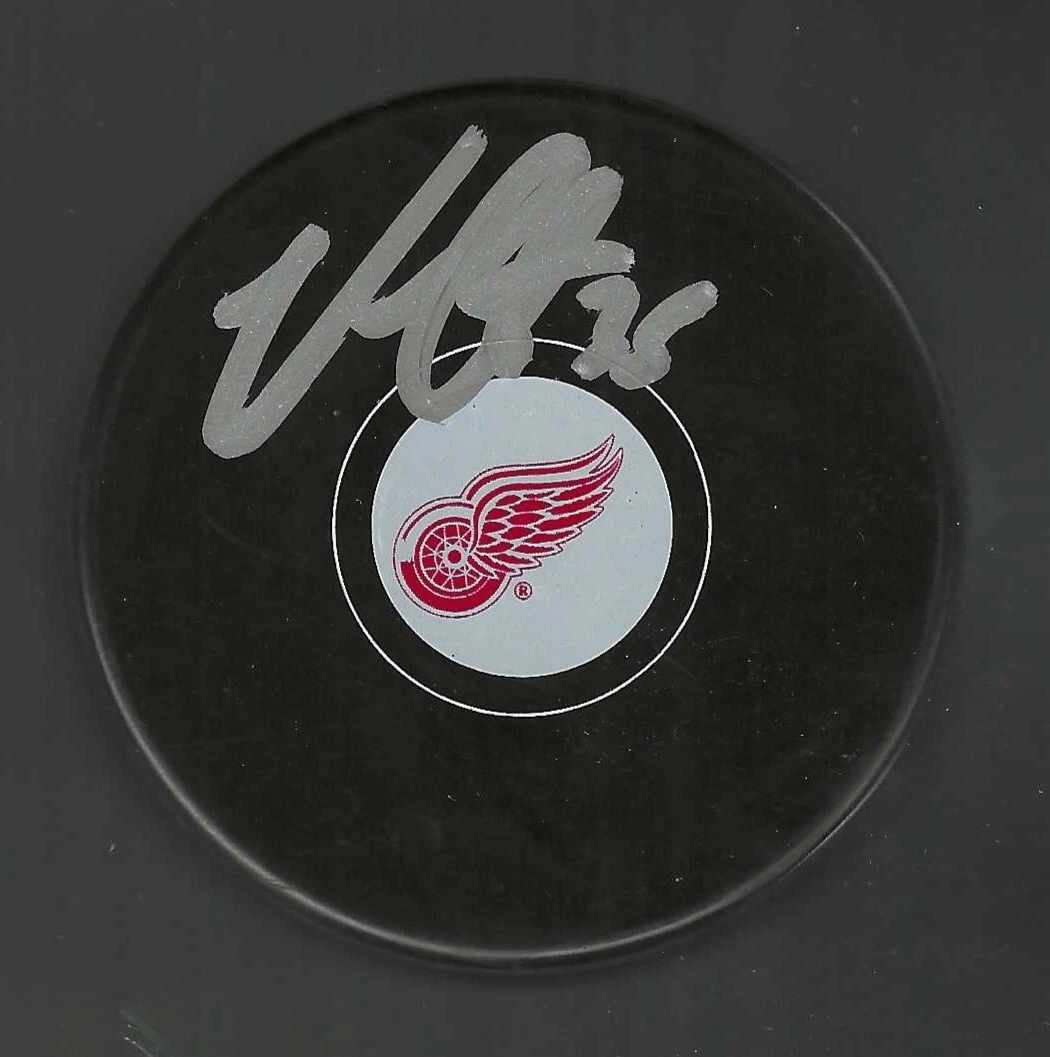 Ville Husso Signed Detroit Red Wings Puck