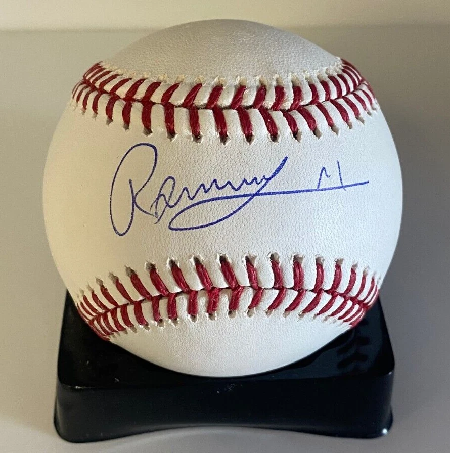 RONNY MAURICIO NEW YORK METS SIGNED AUTOGRAPHED M.L. BASEBALL BECKETT AUTH *****