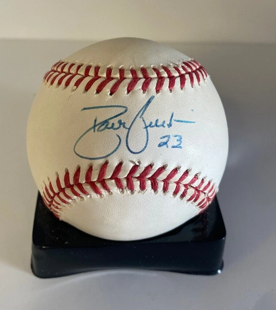 DAVE JUSTICE ATLANTA BRAVES SIGNED AUTOGRAPHED VITAGE N.L. BASEBALL BECKETT AUTH
