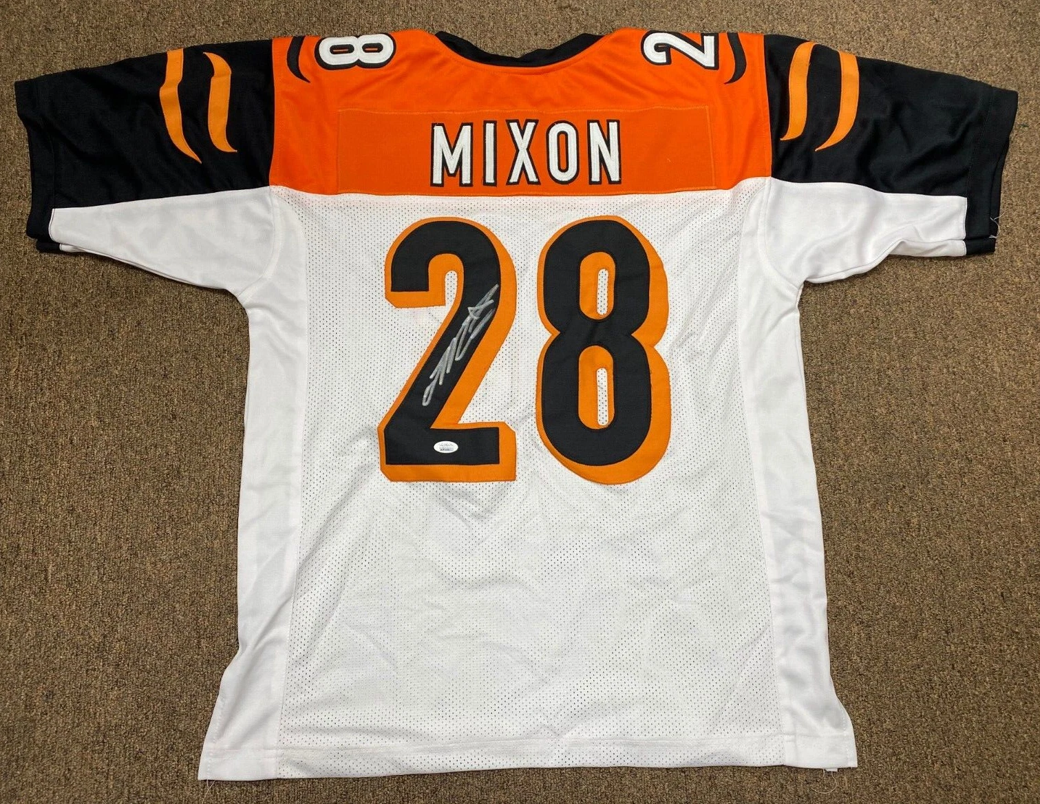 JOE MIXON CINCINNATI BENGALS #28 SIGNED AUTOGRAPHED CUSTOM JERSEY SIZE XL JSA