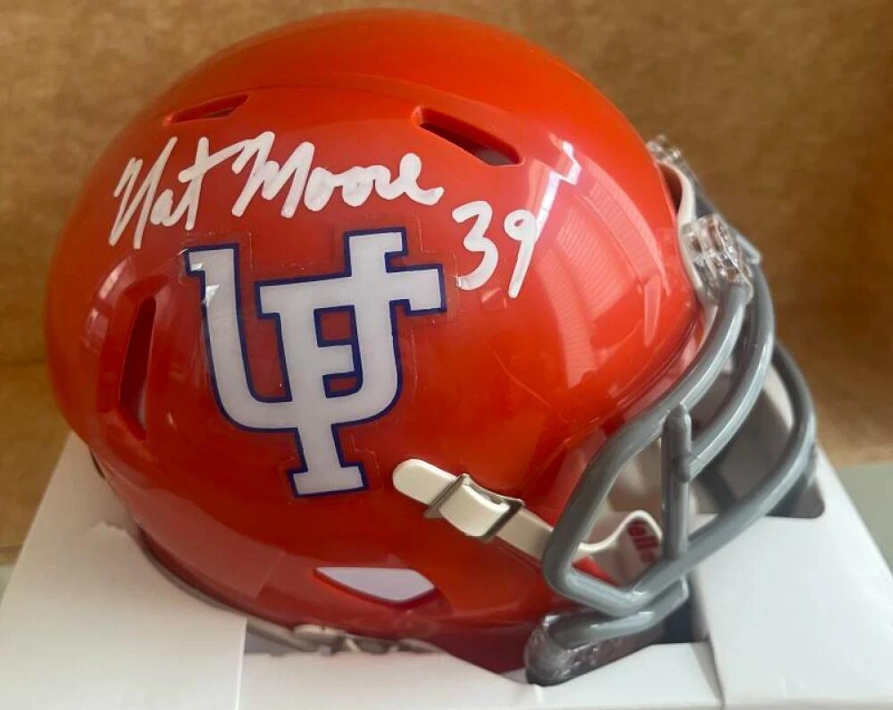 NAT MOORE FLORIDA GATORS SIGNED AUTO MINI HELMET BECKETT AUTH