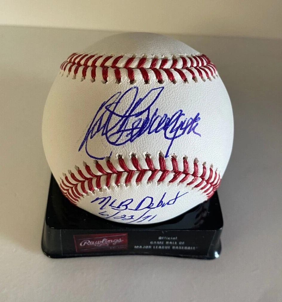 KURT BEVACQUA MLB DEBUT 6/22/71 SIGNED AUTOGRAPHED M.L. BASEBALL BECKETT *