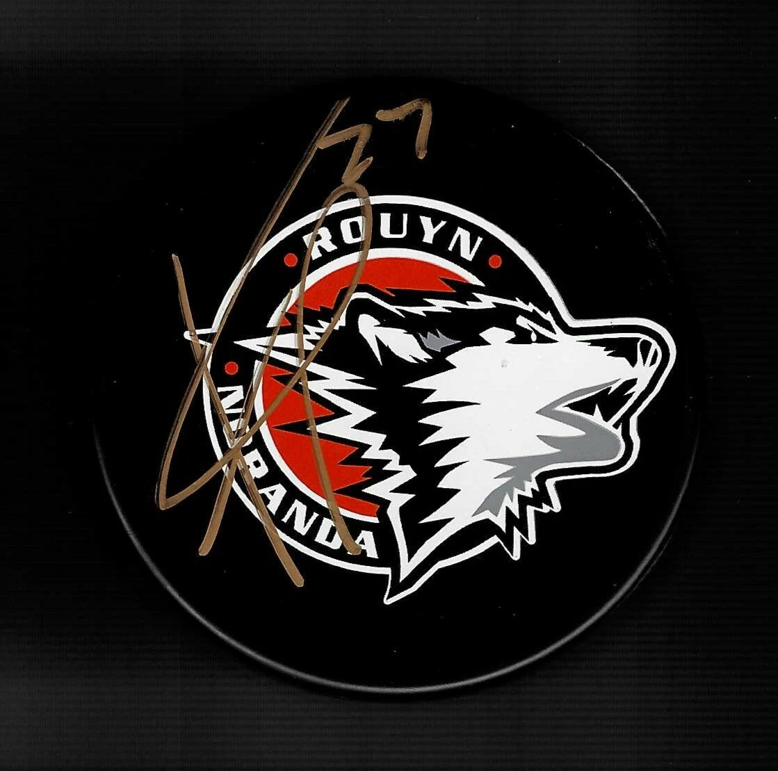 Francis Perron Signed Rouyn Noranda Huskies Puck Vancouver Canucks