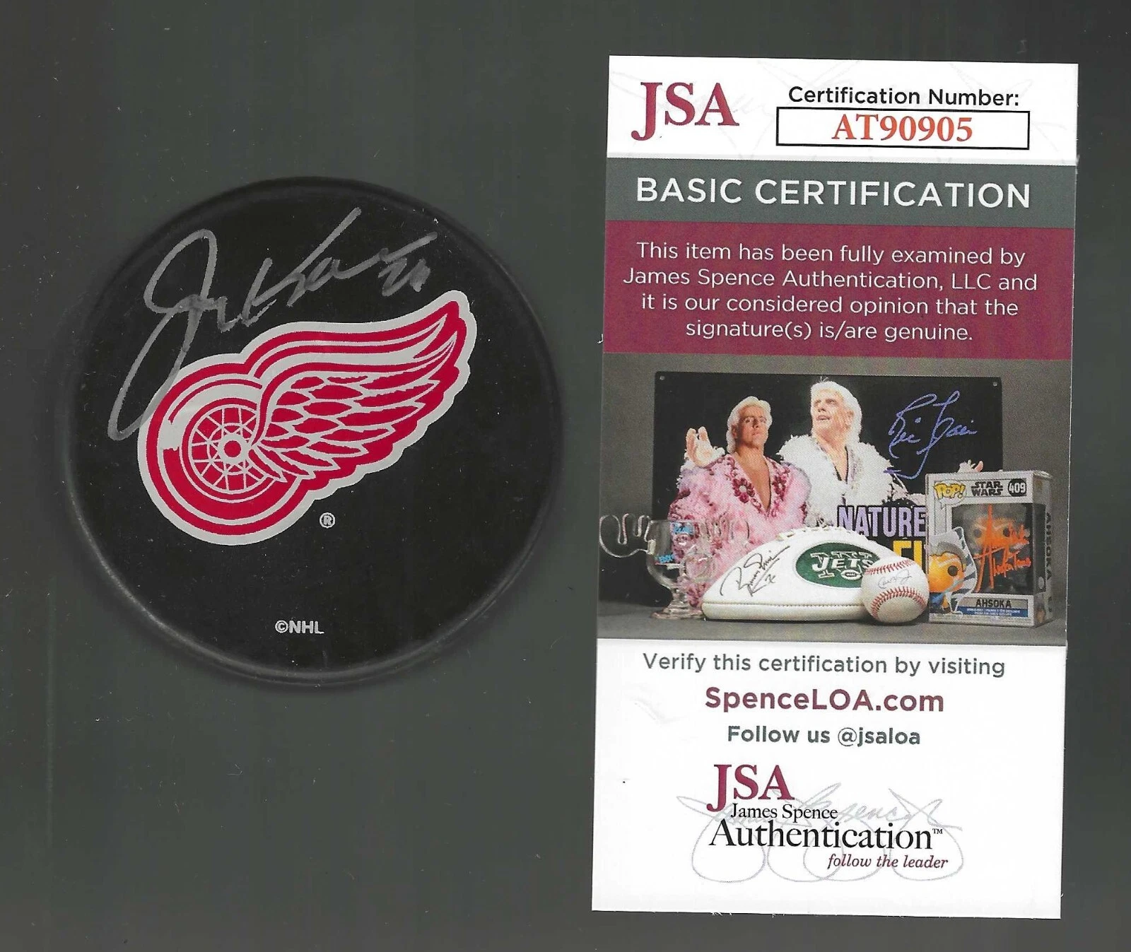 Joe Kocur Signed Detroit Red Wings Souvnir Puck JSA COA