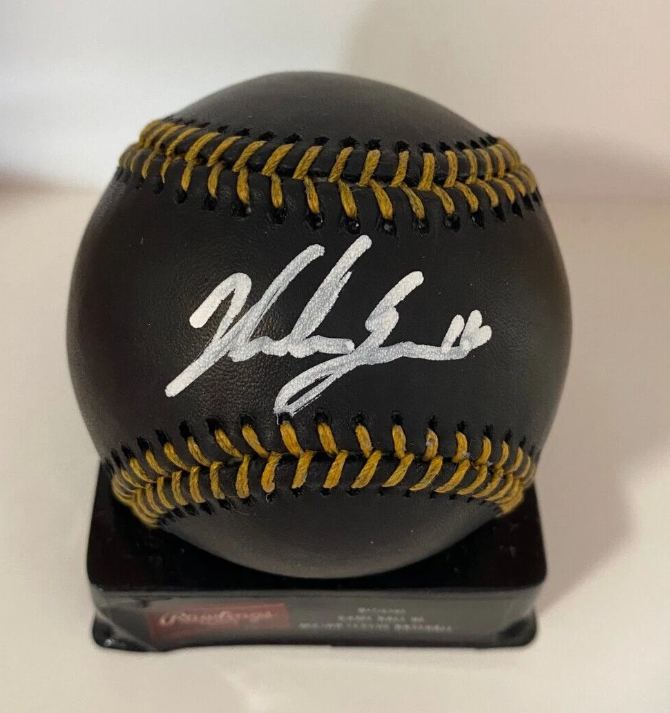 NOLAN GORMAN ST. LOUIS CARDINALS SIGNED AUTOGRAPHED BLACK M.L. BASEBALL BECKETT