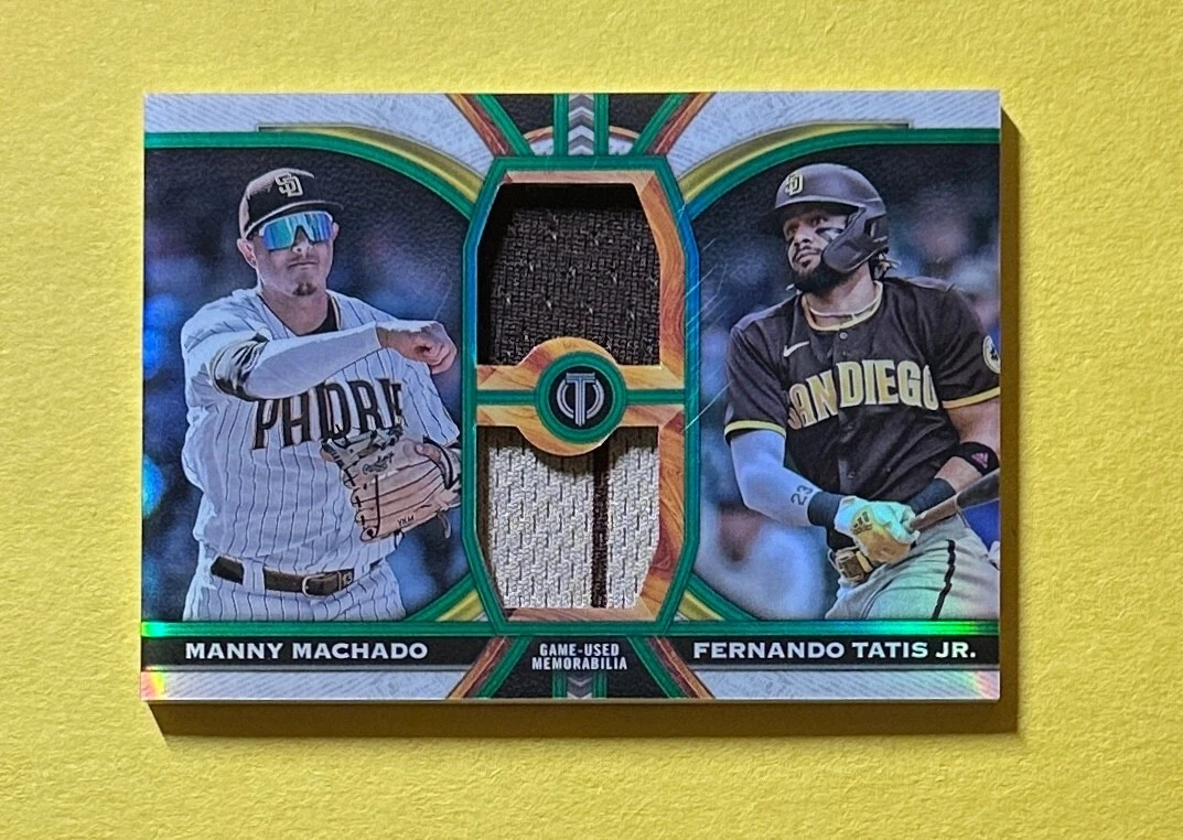 2023 TOPPS TRIBUTE MANNY MACHADO FERNANDO TATIS JR DUAL RELIC /99 #DR-MT PADRES