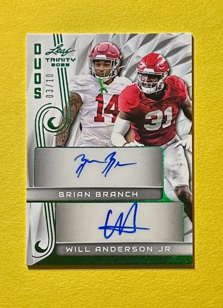 2023 LEAF TRINITY BRIAN BRANCH WILL ANDERSON JR DUAL AUTO /10 #TD-4
