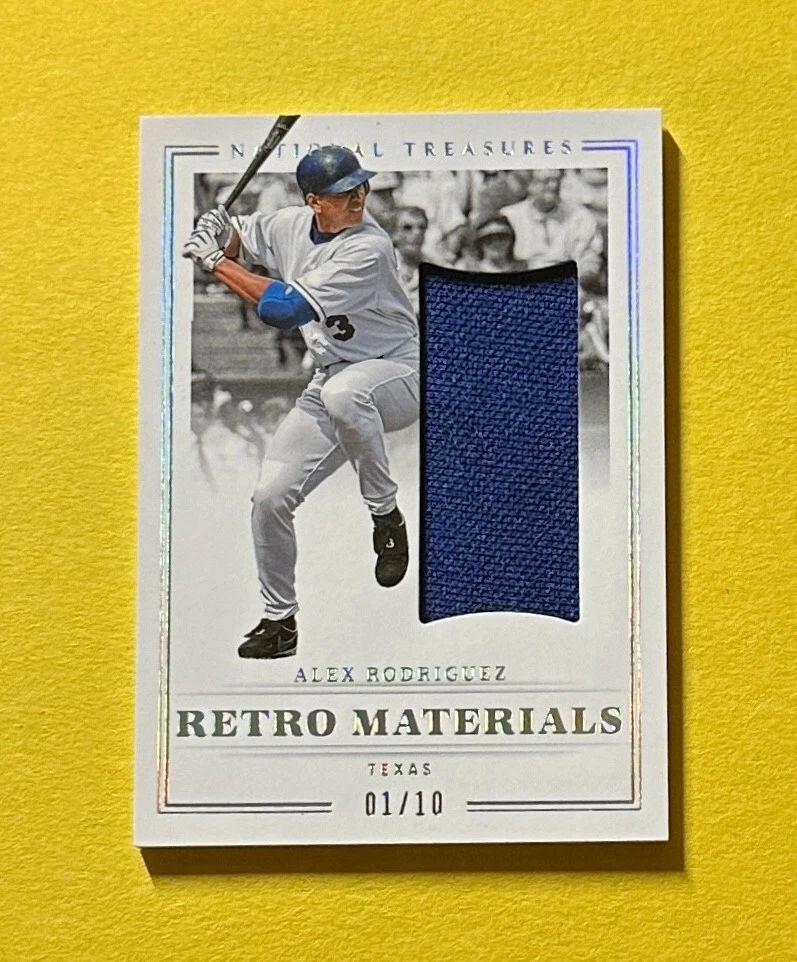 2023 PANINI NATIONAL TREASURES ALEX RODRIGUEZ RETRO MATERIALS /10 #RM-AR TEXAS