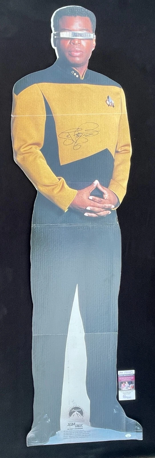 LeVar Burton Signed Star Trek TNT Geordi La Forge Cardboard Cutout JSA COA