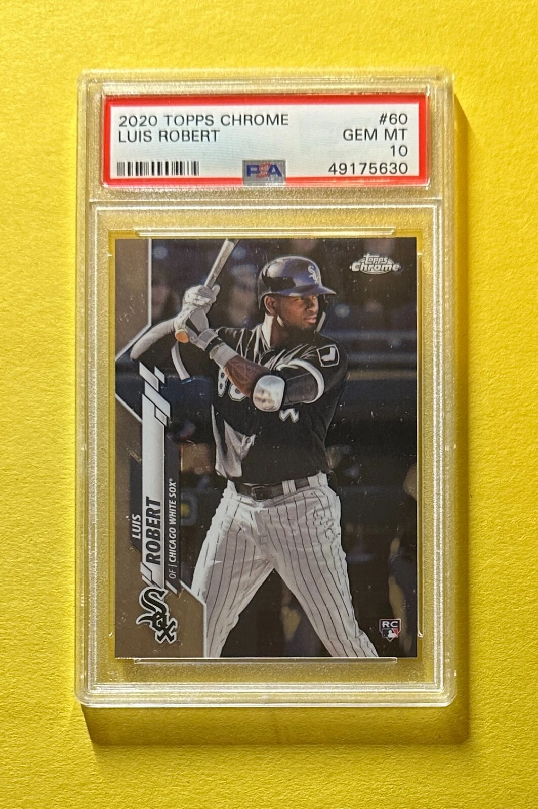 2020 TOPPS CHROME LUIS ROBERT ROOKIE CARD #60 PSA GEM MT 10 WHITE SOX