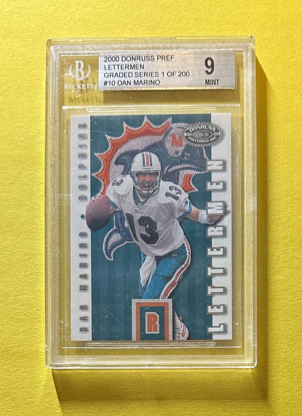 2000 DONRUSS PREFERRED QBC DAN MARINO GRADED SERIES #10 /500 BGS MINT 9 HOF