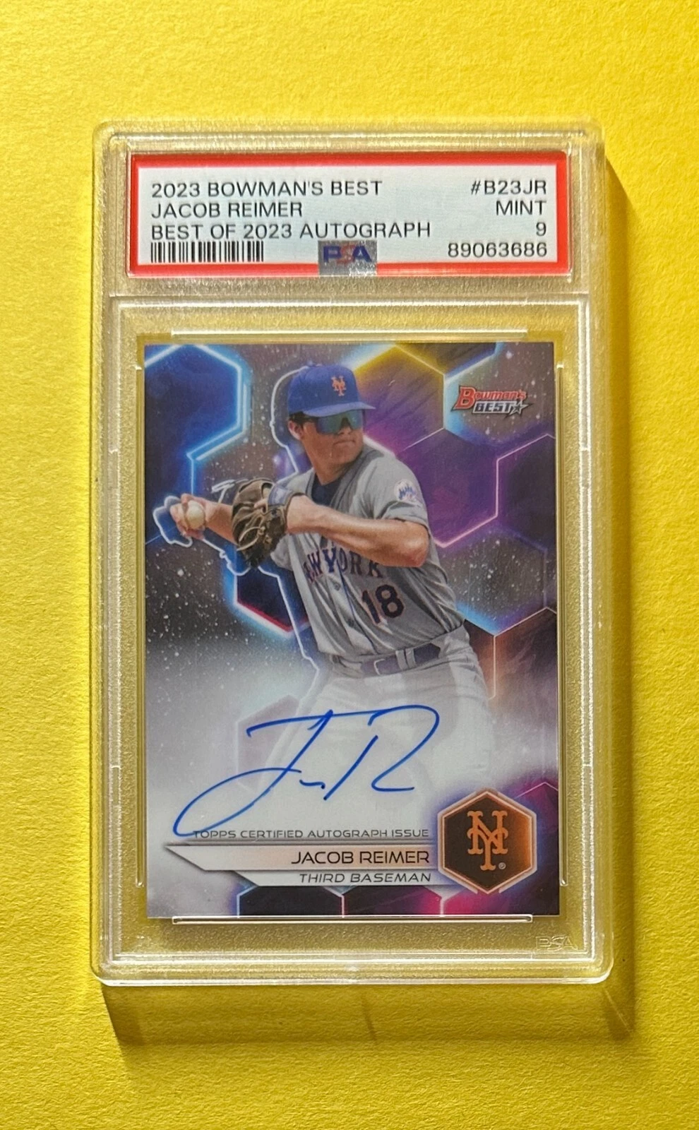 2023 BOWMAN'S BEST JACOB REIMER BEST OF 2023 AUTO #B23-JR PSA MINT 9