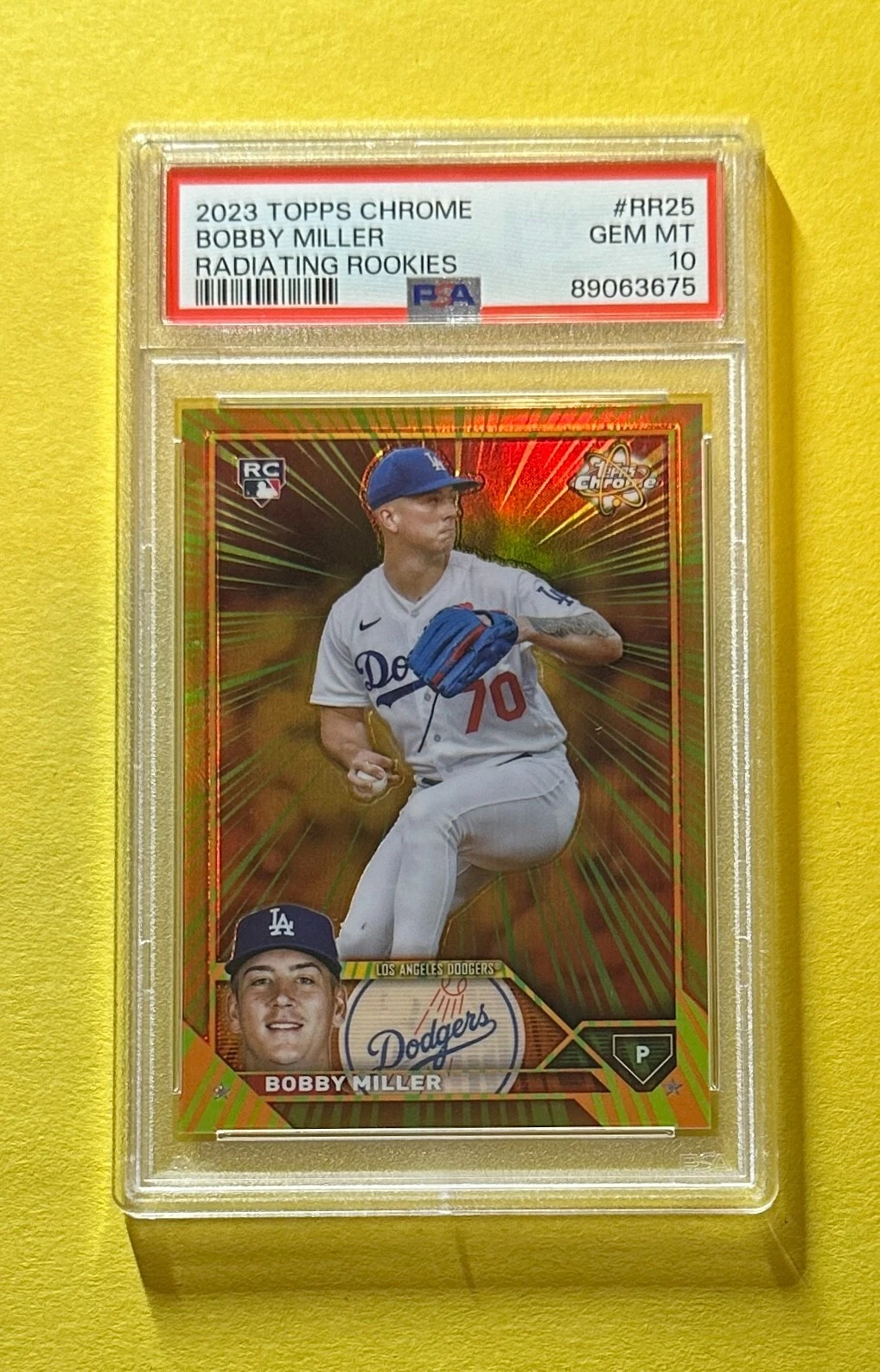 2023 TOPPS CHROME BOBBY MILLER RADIATING ROOKIES SP #RR-25 PSA GEM MT 10 RC