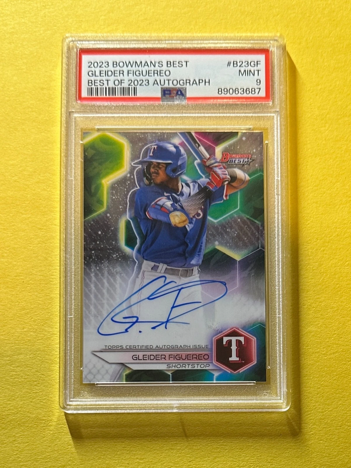2023 BOWMAN'S BEST GLEIDER FIGUEREO BEST OF 2023 AUTO #B23-GF PSA MINT 9