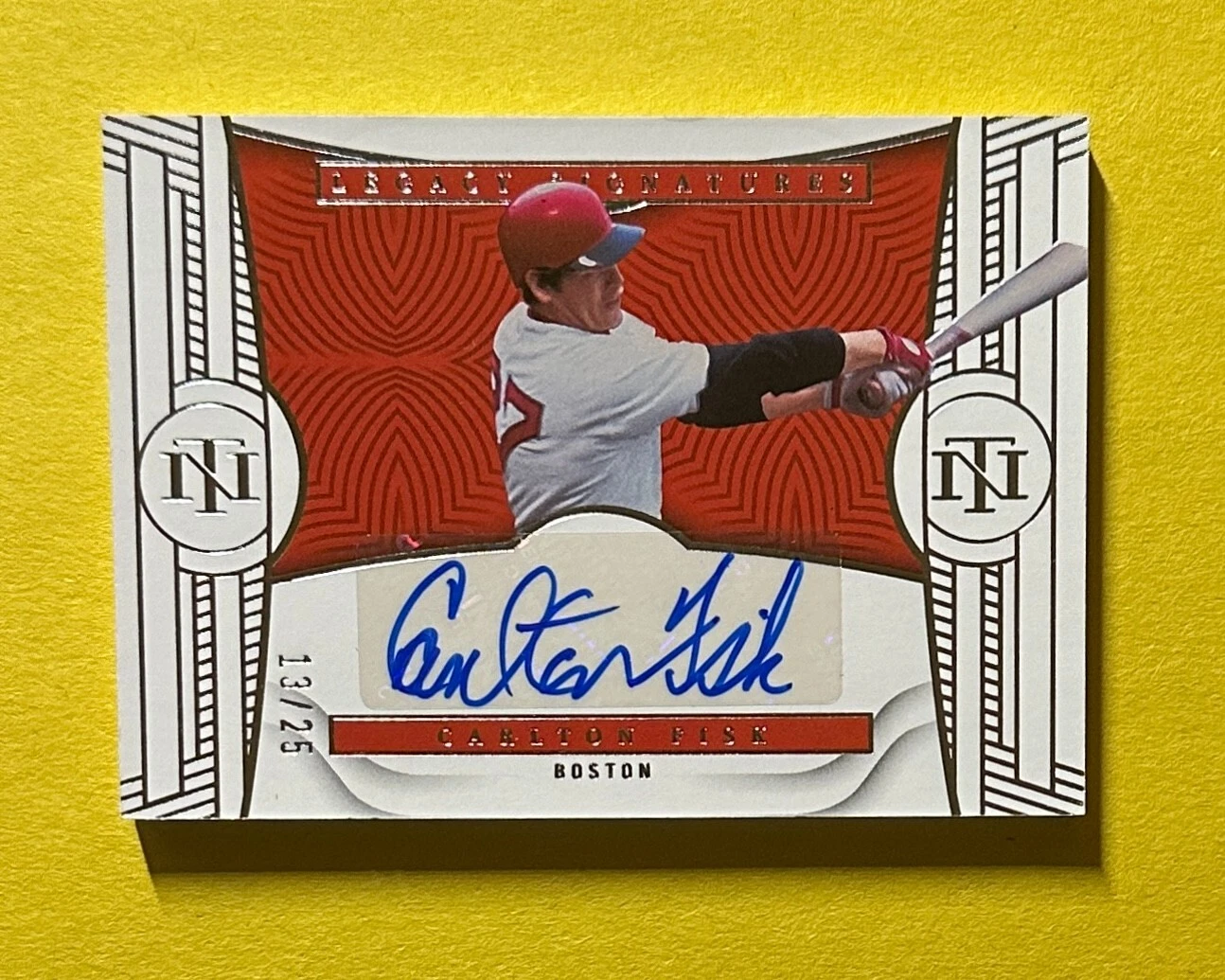 2023 PANINI NATIONAL TREASURES CARLTON FISK LEGACY SIGNATURES AUTO /25 #LS-CF