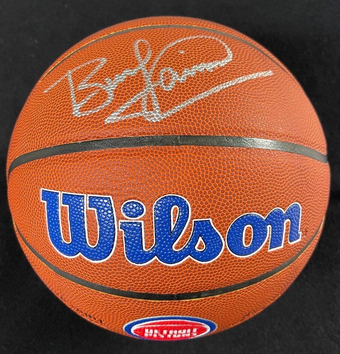 Bill Laimbeer Signed Detroit Pistons Logo Basketball JSA COA