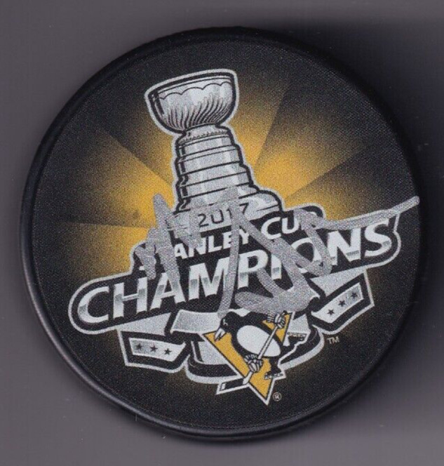 MIKE SULLIVAN signed (PITTSBURGH PENGUINS) 2017 Stanley Cup Hockey puck W/COA