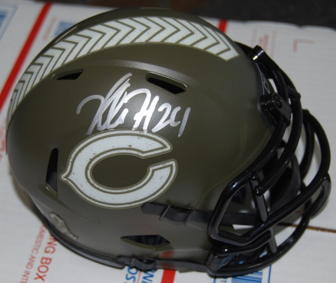 KHALIL HERBERT signed (CHICAGO BEARS Salute mini football helmet PSA/DNA AN42562