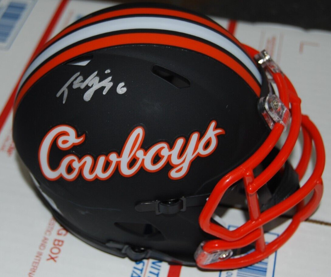 TEVIN JENKINS signed OKLAHOMA STATE COWBOYS mini football helmet PSA/DNA AN42560