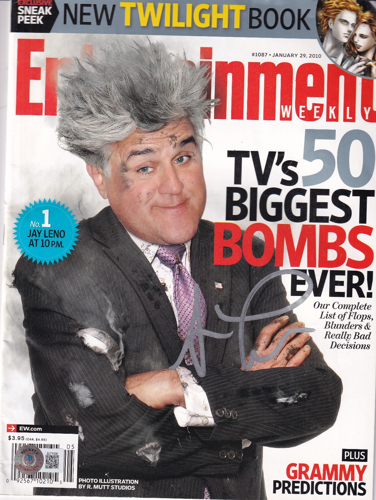 JAY LENO signed (THE TONIGHT SHOW) TV Host autograph magazine BECKETT BJ71006