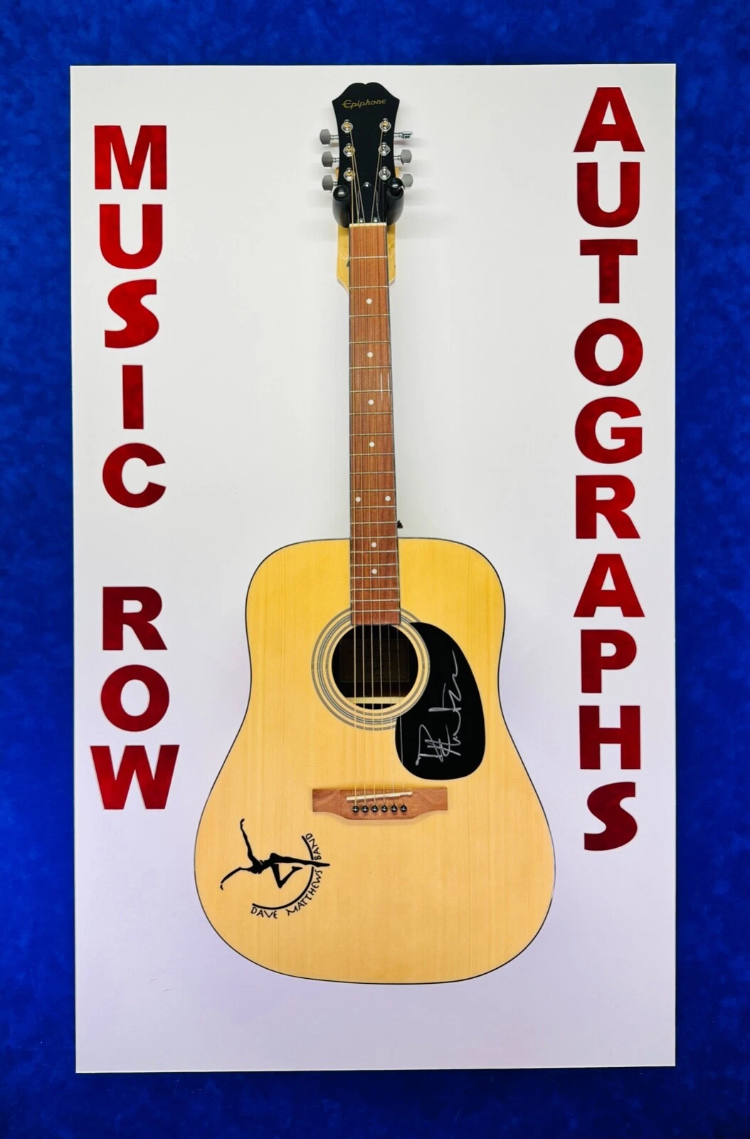 DAVE MATTHEWS Signed Autograph Acoustic Epiphone Guitar JSA COA
