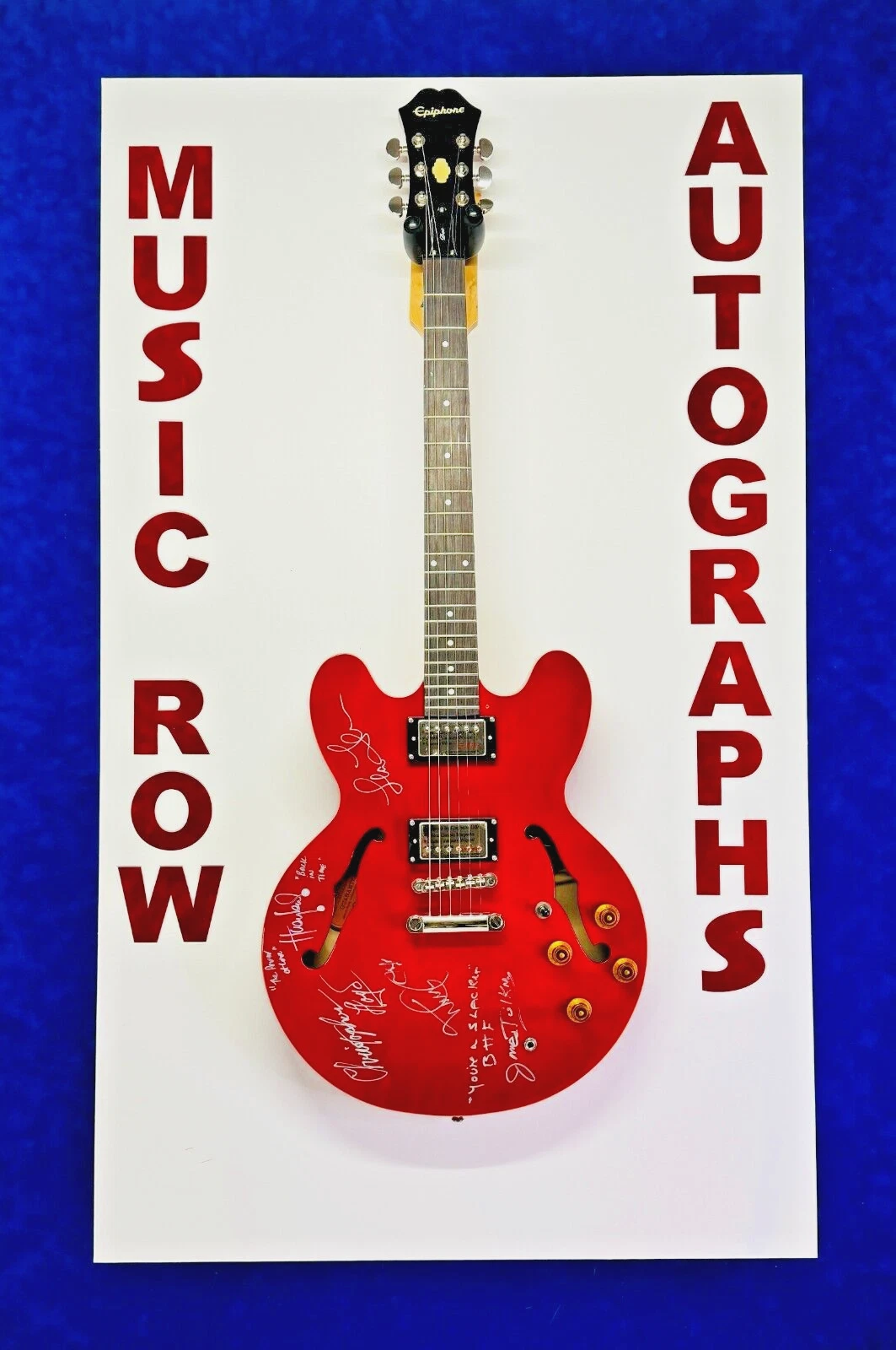MICHAEL J. FOX C. LLOYD H. LEWIS THOMPSON J. TOLKAN Signed Epiphone Guitar BTTF