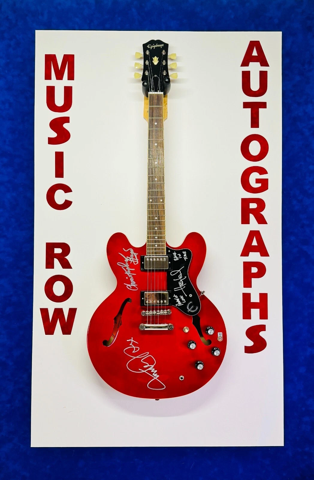 MICHAEL J. FOX C. LLOYD H.LEWIS Autograph Signed Back to the Future BAS Epiphone