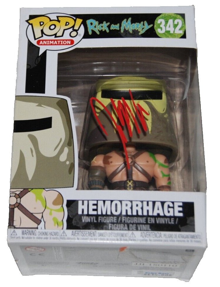 JOEL MCHALE signed (RICK AND MORTY) Hemorrhage #342 Funko Pop BECKETT BM98967
