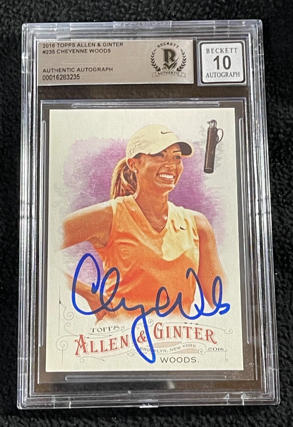 Cheyenne Woods Signed 2016 Allen & Ginter Card #235 BAS Certified Auto Grade 10