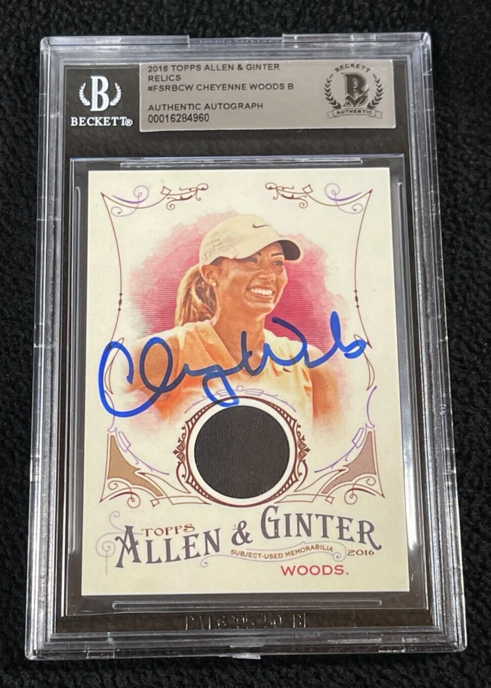 Cheyenne Woods Signed 2016 Allen & Ginter Relic Card BAS Certified