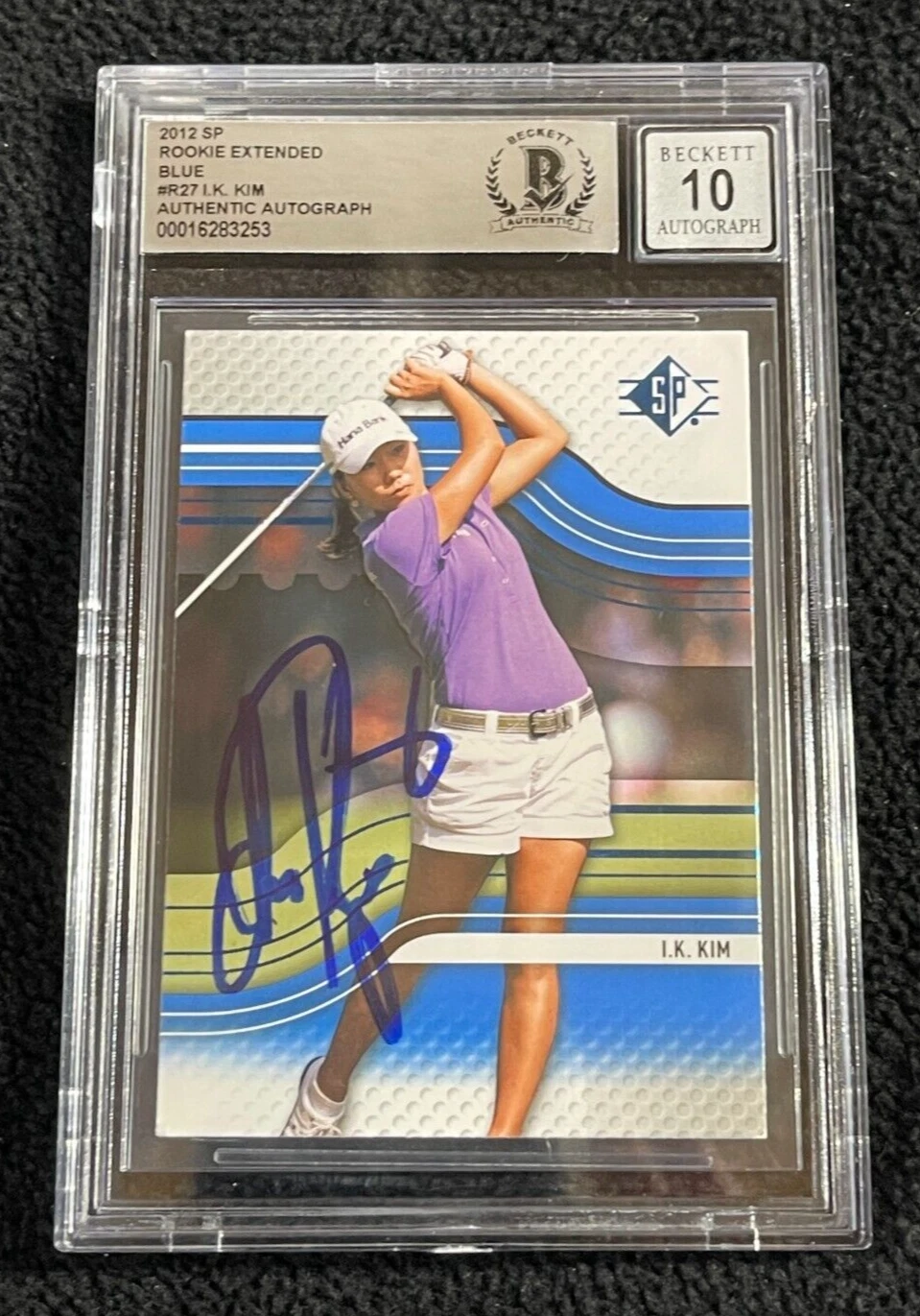 I.K. Kim Signed 2012 SP Rookie Extended Blue Card BAS Certified Auto Grade 10