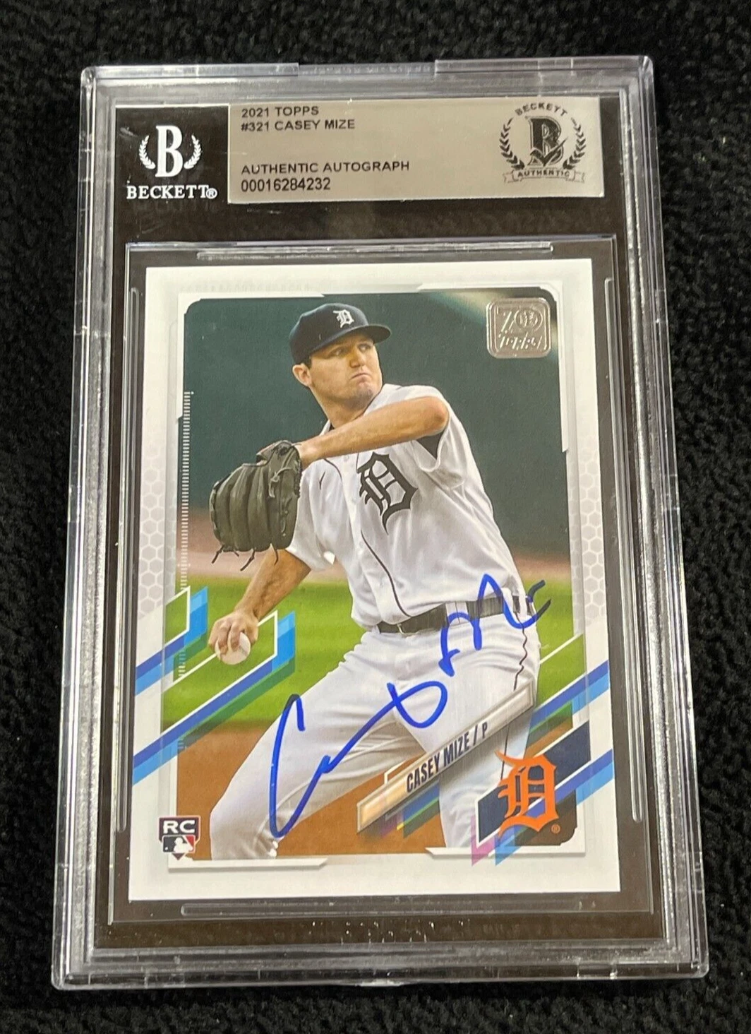 Casey Mize Signed 2021 Topps Rookie Card #321 BAS Certified Tigers
