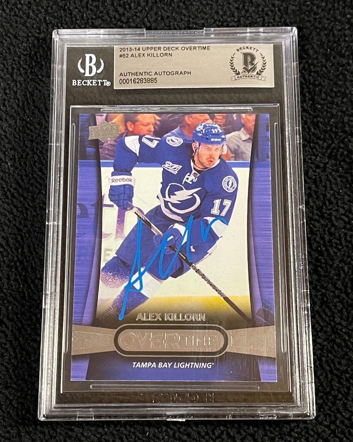 Alex Killorn Signed 2013/14 Upper Deck Overtime Rookie Card #52 BAS Certified