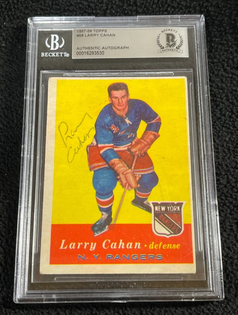 Larry Cahan Signed 1987/58 Topps Card #59 BAS Certified