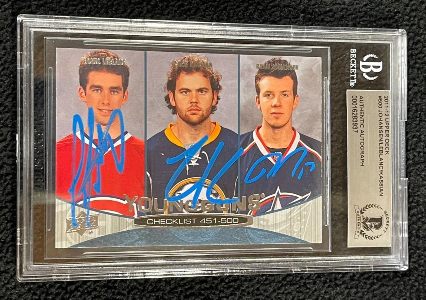 Ryan Johansen Zack Kassian Louis Leblanc Signed Young Guns Rookie Card Beckett