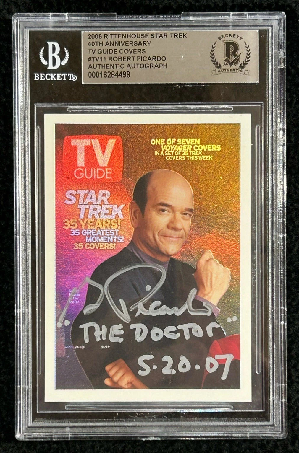 Robert Picardo Signed 2006 Star Trek Voyager TV Guide Card #TV11 BAS Certified