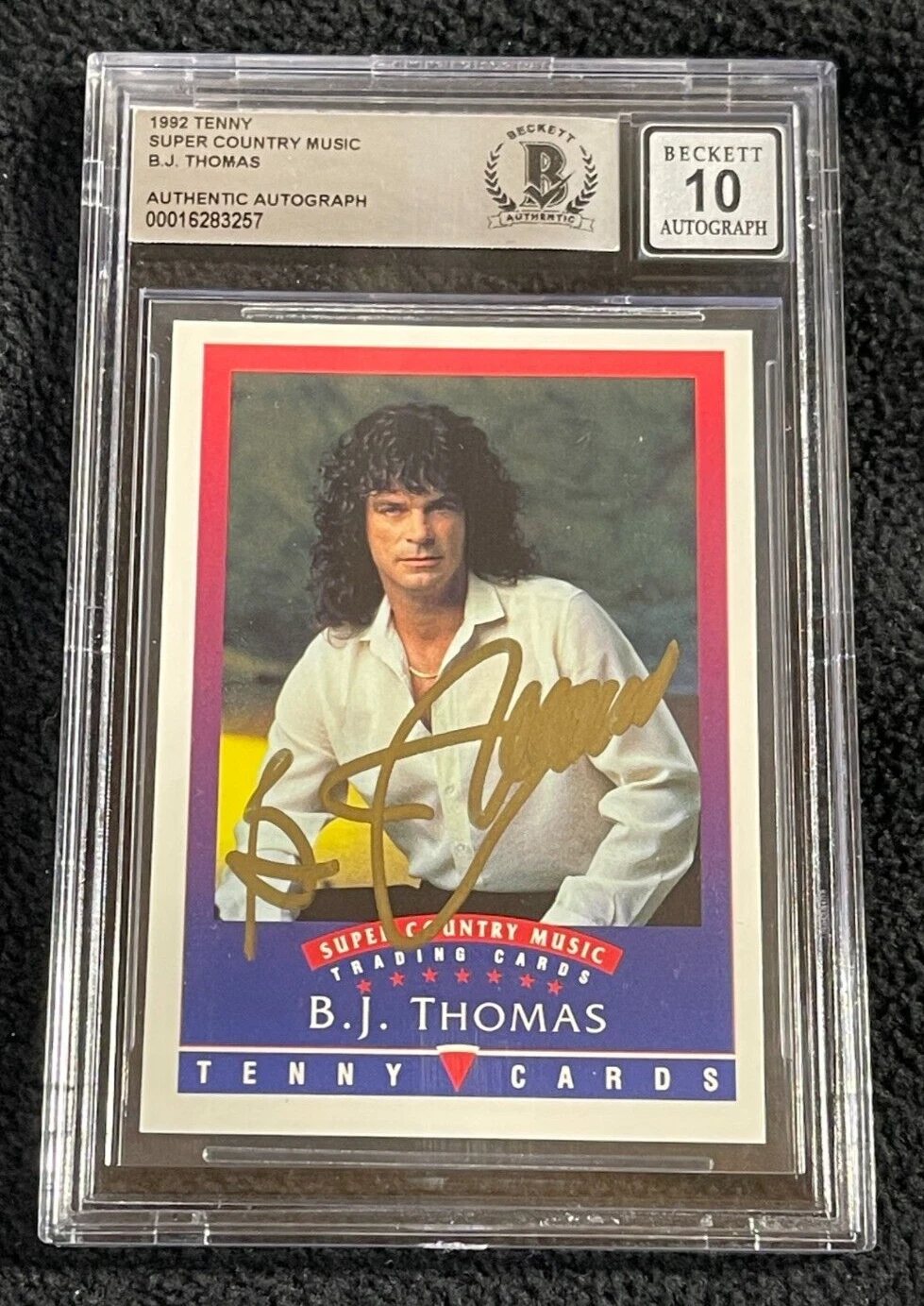 B.J. Thomas Signed 1992 Tenny Super Country Music Card BAS Certified Auto Gr 10