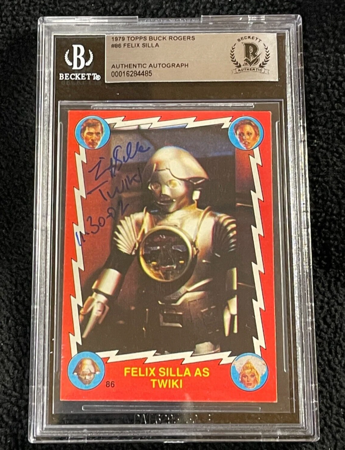 Felix Silla Signed Inscribed 1979 Buck Rogers Card #86 BAS Certified