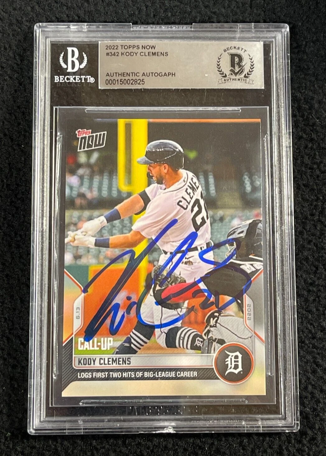 Kody Clemens Signed 2022 Topps Now Card #342 BAS Certified Tigers