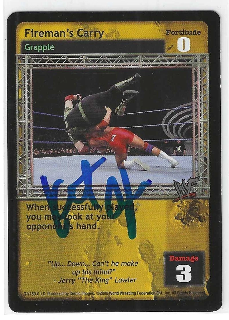 Kurt Angle Signed 2000 WWE Raw Deal Game Card