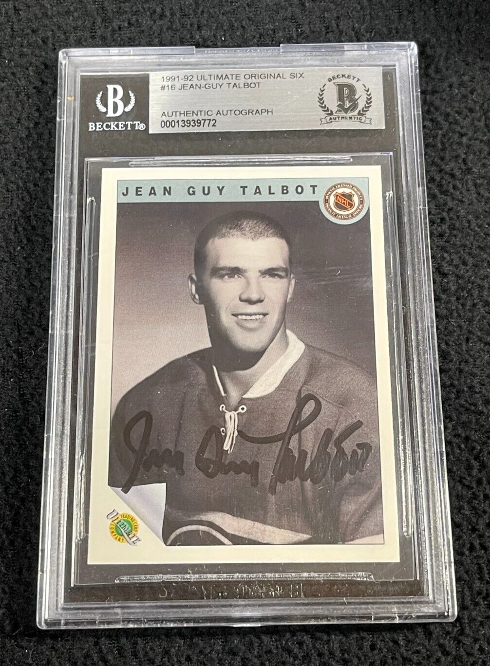 Jean-Guy Talbot Signed 1991/92 Ultimate Original 6 Card Beckett Certified
