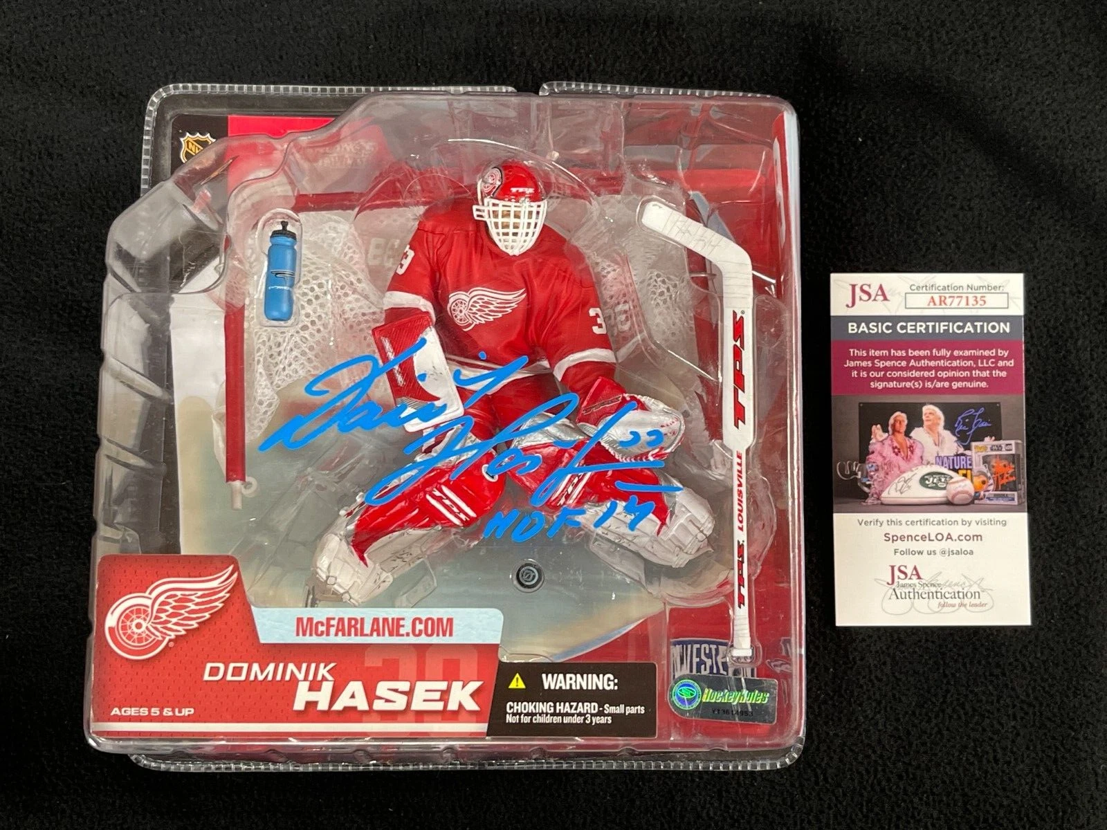 Dominik Hasek Signed Inscribed Detroit Red Wings McFarlane Variant Figure JSA