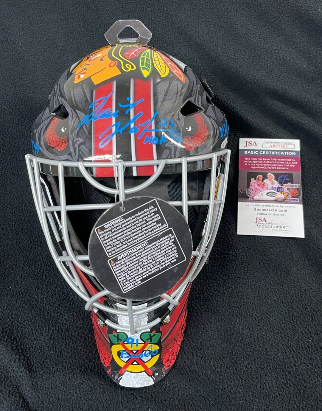 Dominik Hasek Signed Quadruple-Inscribed Chicago Blackhawks Goalie Mask JSA COA