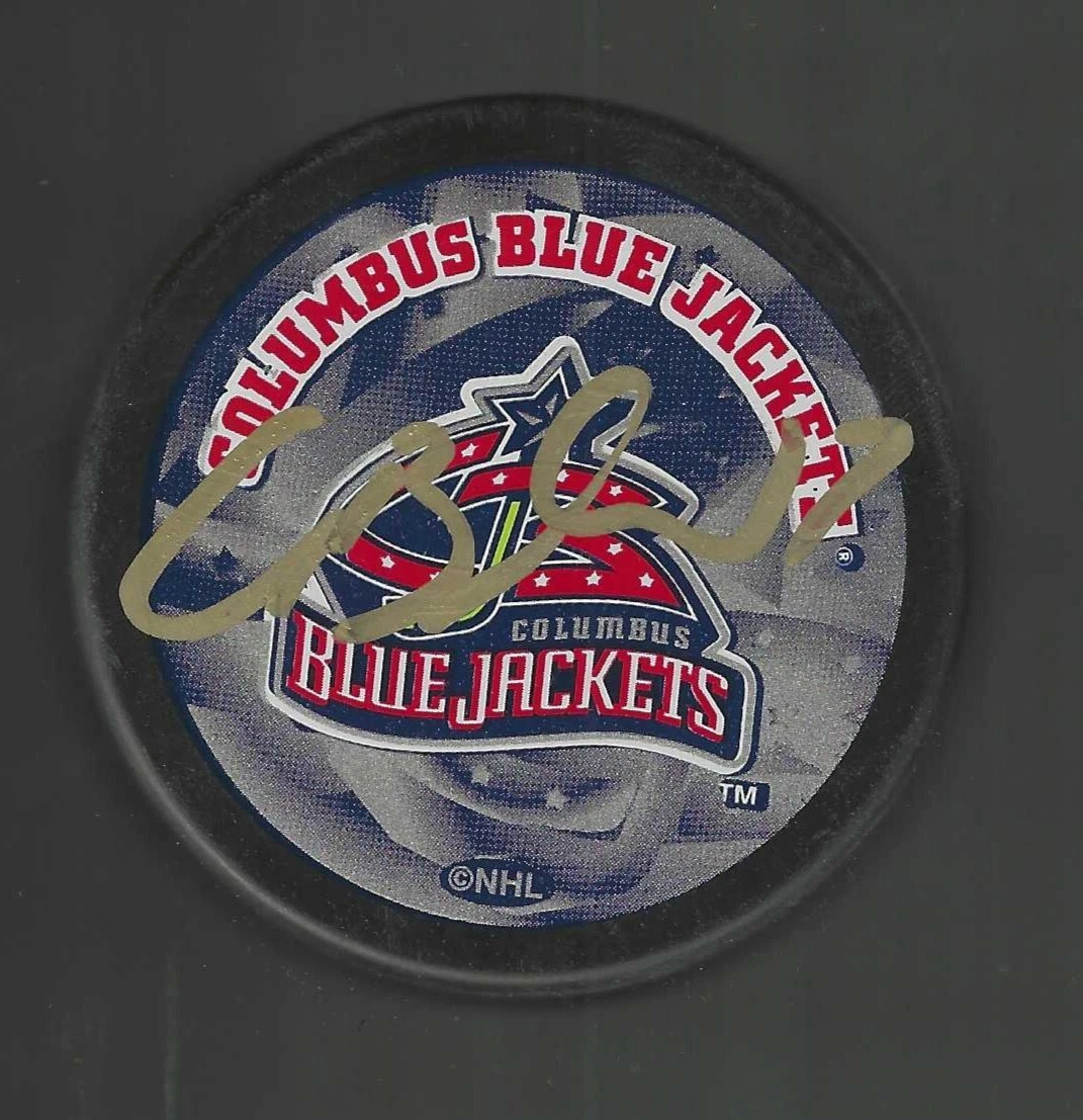 Gilbert Brule Signed Columbus Blue Jackets Souvenir Puck